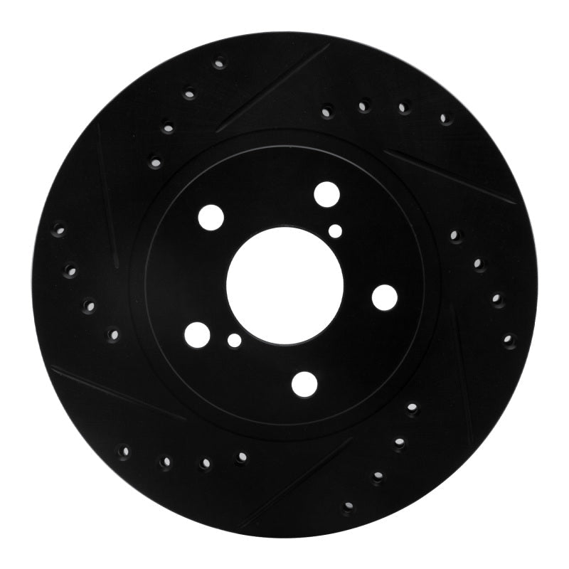 DFC 90 - 01 Subaru Legacy Front Left Drilled & Slotted Black Brake Rotor | dfc633 - 13007L - JDMuscleSPK927211