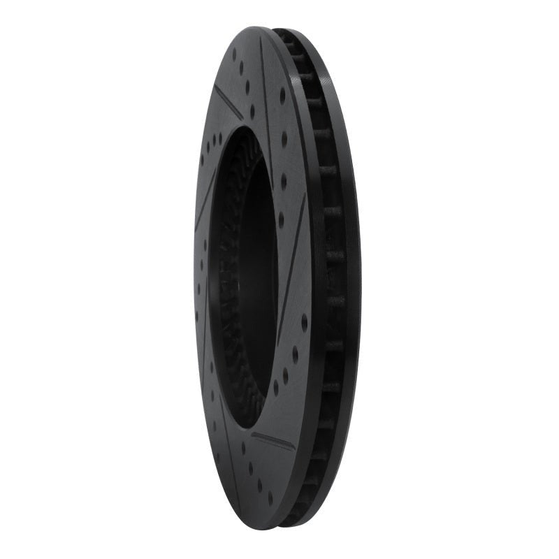 DFC 92 - 96 Honda Prelude Front Left Drilled & Slotted Black Brake Rotor | dfc633 - 59022L - JDMuscleSPK928787