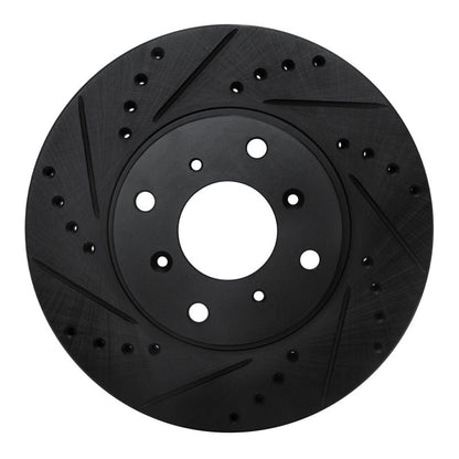 DFC 92 - 96 Honda Prelude Front Left Drilled & Slotted Black Brake Rotor | dfc633 - 59022L - JDMuscleSPK928787