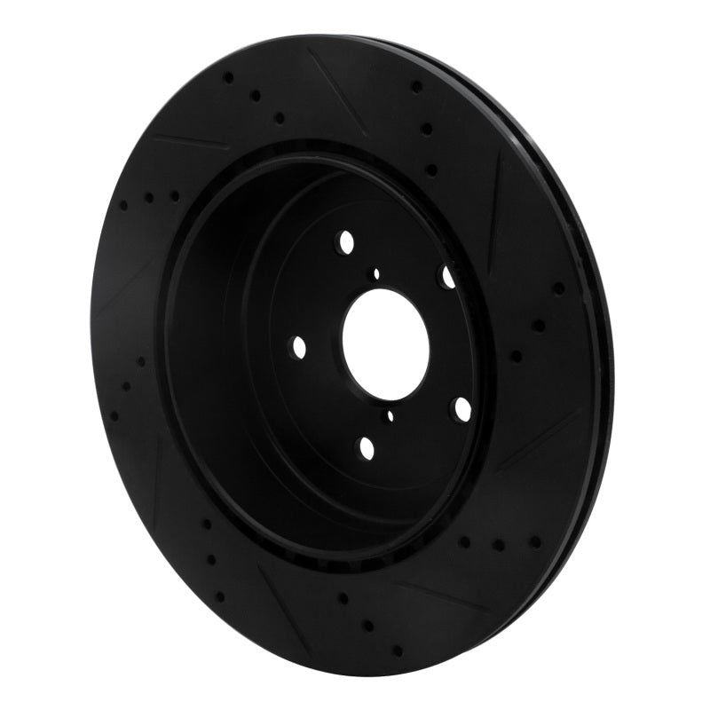 DFC Rear Left Drilled & Slotted Black Brake Rotor for 2008 - 2020 Subaru WRX STI | dfc633 - 13022L - JDMuscleSPK927237