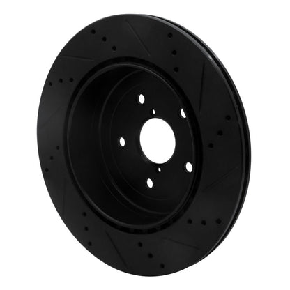 DFC Rear Left Drilled & Slotted Black Brake Rotor for 2008 - 2020 Subaru WRX STI | dfc633 - 13022L - JDMuscleSPK927237