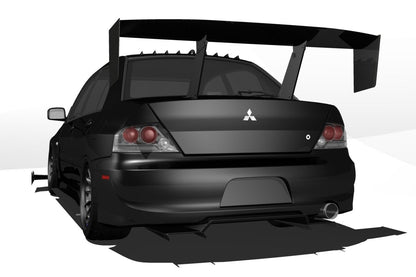 Diffuser V1+ [05 - 07 Mitsubishi Evo IX] CT9A - JDMuscleVehicle - Specific Diffusersku-40221446864940