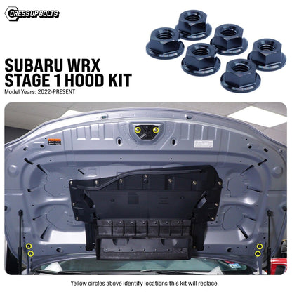 Dress Up Bolts [22 - 26 WRX] Stage 1 Titanium Hardware Hood Kit - JDMuscleDress Up HardwaresSUB-040-Ti-BLKBlack