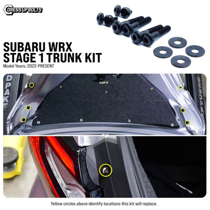 Dress Up Bolts [22 - 26 WRX] Stage 1 Titanium Hardware Trunk Kit - JDMuscleDress Up HardwaresSUB-044-Ti-BLKBlack
