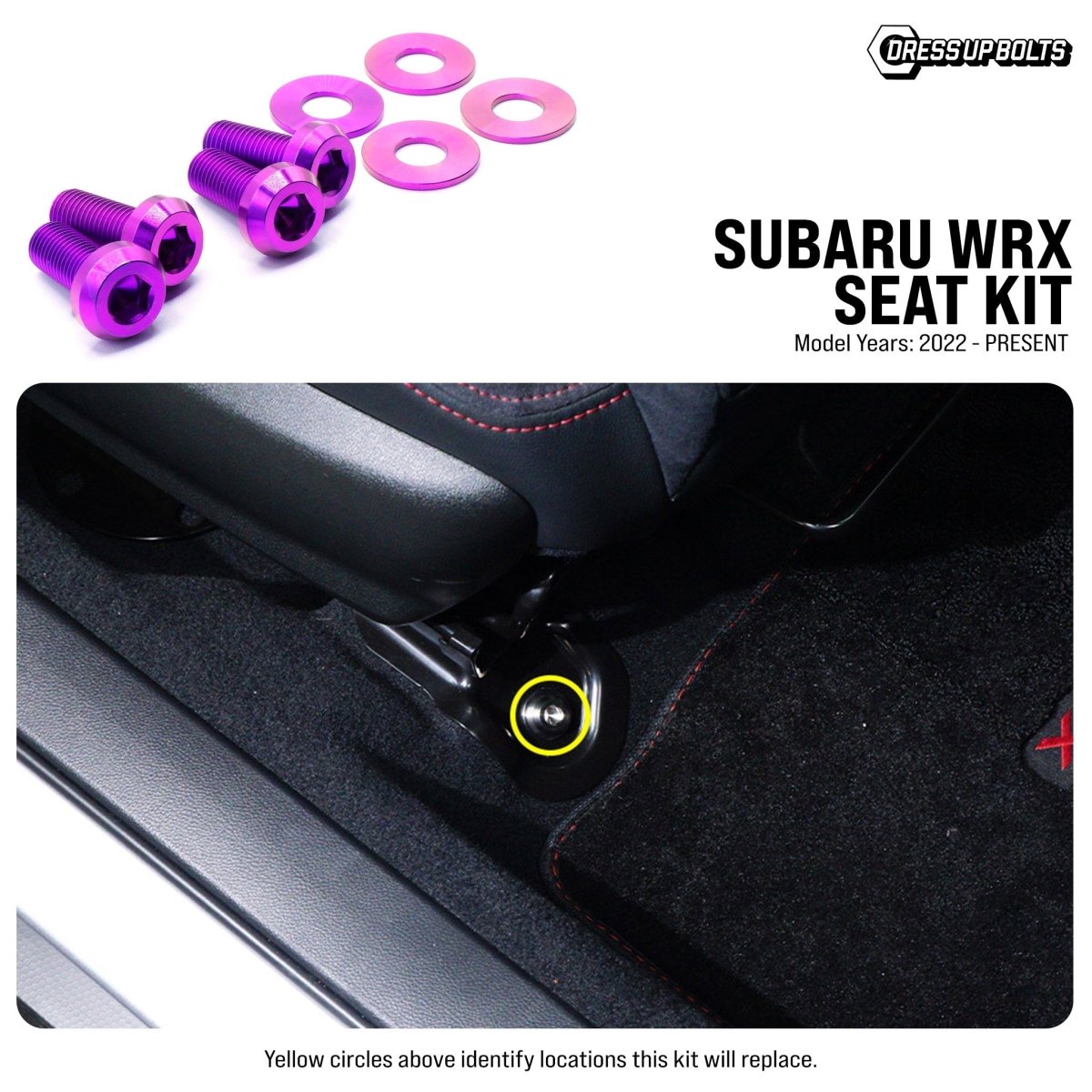 Dress Up Bolts [22 - 26 WRX] Titanium Hardware Seat Kit - JDMuscleSeat AccessoriesSUB-043-Ti-PRPPurple