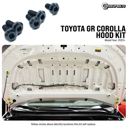 Dress Up Bolts [23+ GR Corolla] Titanium Hardware Hood Kit - JDMuscleDress Up BoltsTOY-055-Ti-BLKBlack