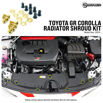 Dress Up Bolts [23+ GR Corolla] Titanium Hardware Radiator Shroud Kit - JDMuscleDress Up BoltsTOY-053-Ti-GLDGold