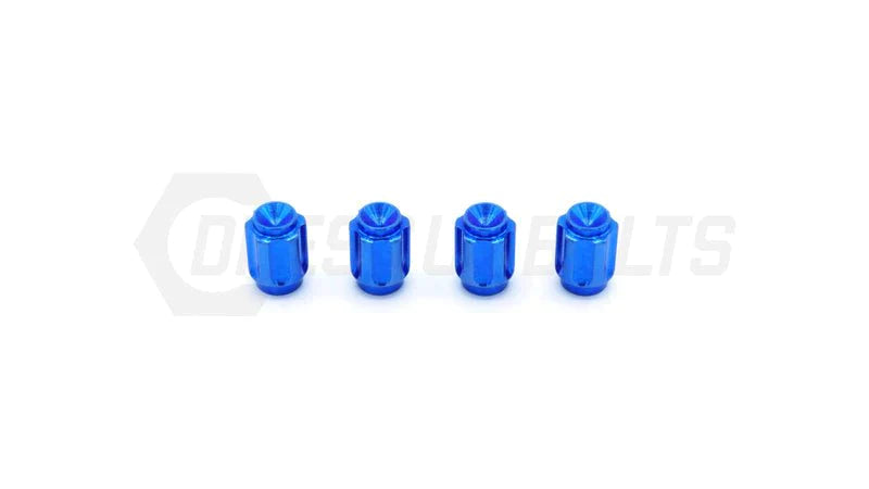 Dress Up Bolts Gear Design Titanium Valve Stem Kit (Blue) Most Subaru Models | ACC-002-Ti-BLU