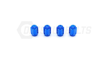Dress Up Bolts Gear Design Titanium Valve Stem Kit (Blue) Most Subaru Models | ACC-002-Ti-BLU