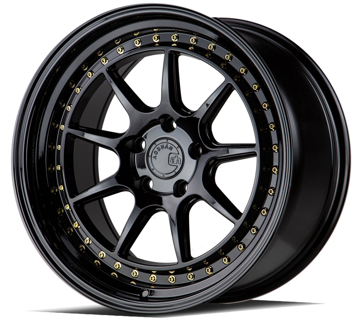 DS-X - JDMuscleWheelsDSX1995511430GB19x9.55x114.3 | +30 | 73.1Gloss Black W /Gold Rivets