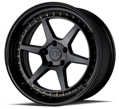 DS09 - JDMuscleWheelsDS918105511422GB18x10.55x114.3 | +22 | 73.1Gloss Black W /Gold Rivets