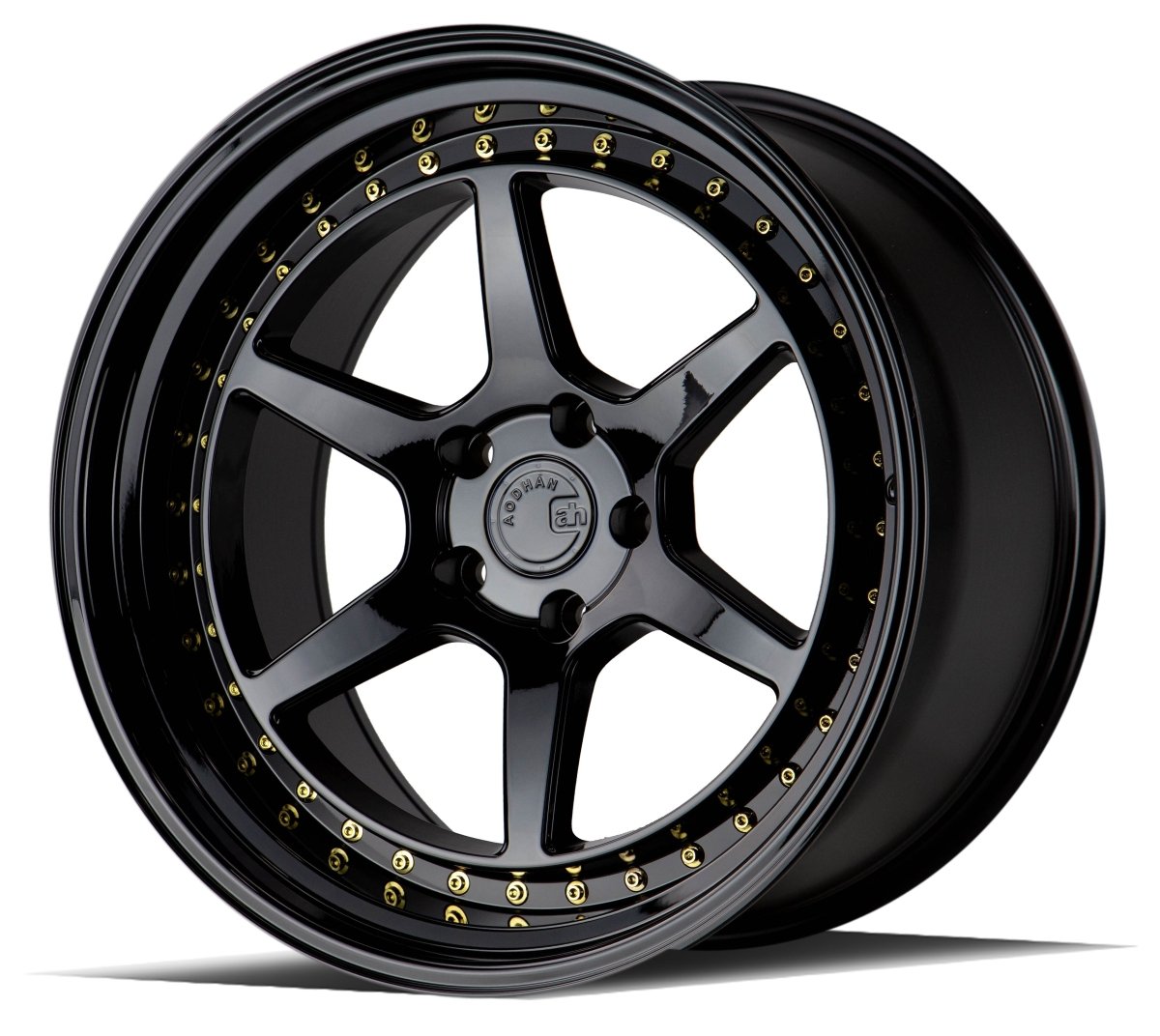 DS09 - JDMuscleWheelsDS91995511430GB19x9.55X114.3 | +30 | 73.1Gloss Black W /Gold Rivets