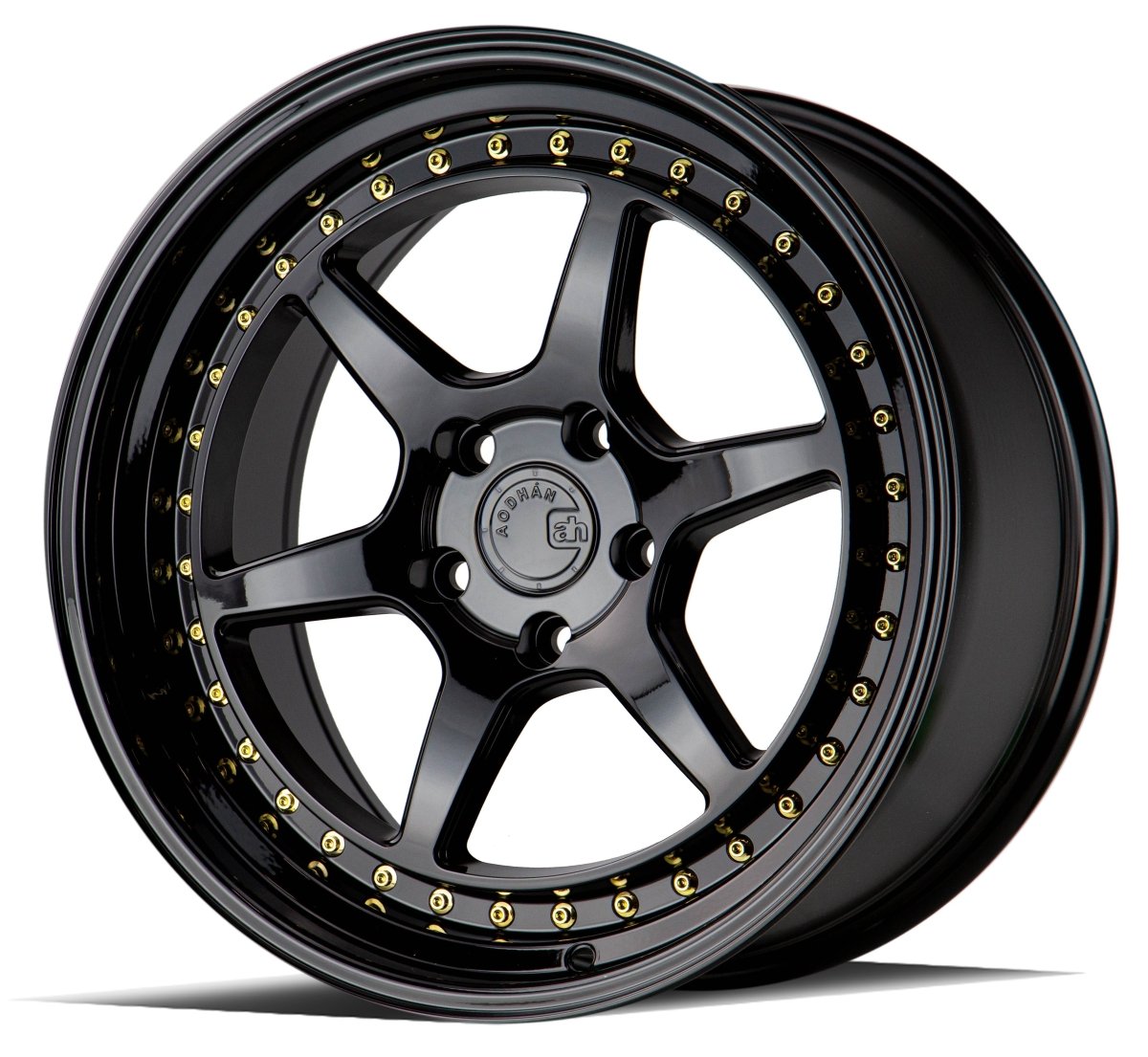 DS09 - JDMuscleWheelsDS91895510035GB18x9.55x100 | +35 | 73.1Gloss Black W /Gold Rivets