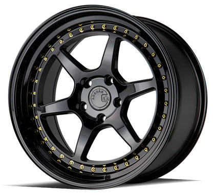 DS09 - JDMuscleWheelsDS91895510035GB18x9.55x100 | +35 | 73.1Gloss Black W /Gold Rivets