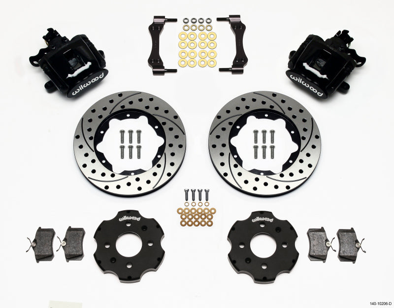 Wilwood [90-92 Integra] Combination Parking Brake Rear Kit - Drilled Rotors