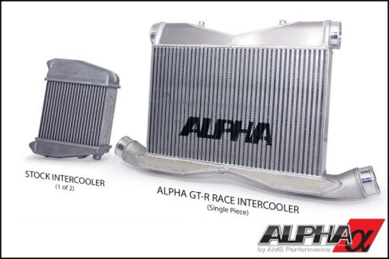 AMS Alpha Race Front Mount Intercooler with Logo [09-11 GT-R] - Black