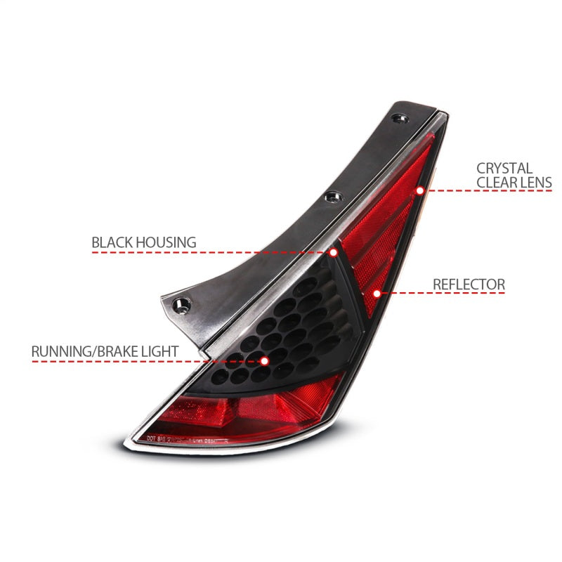 ANZO [03-06 350Z] LED Tail Light Assembly - Clear Lens, Black Housing, Pair