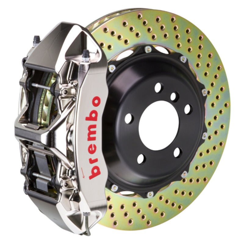 Brembo 04-17 Subaru WRX STi Front GTR BBK 6 Piston Billet 355x32 2pc Rotor Drilled- Nickel | 1M1.8034AR