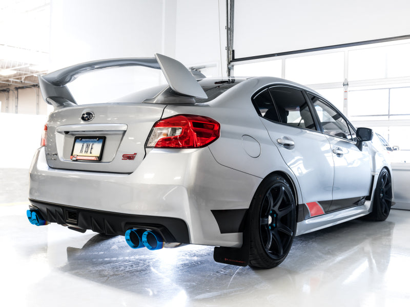 AWE Tuning [12-14 WRX STI Sedan] Track Edition Exhaust - Vapor Blue Quad Tips