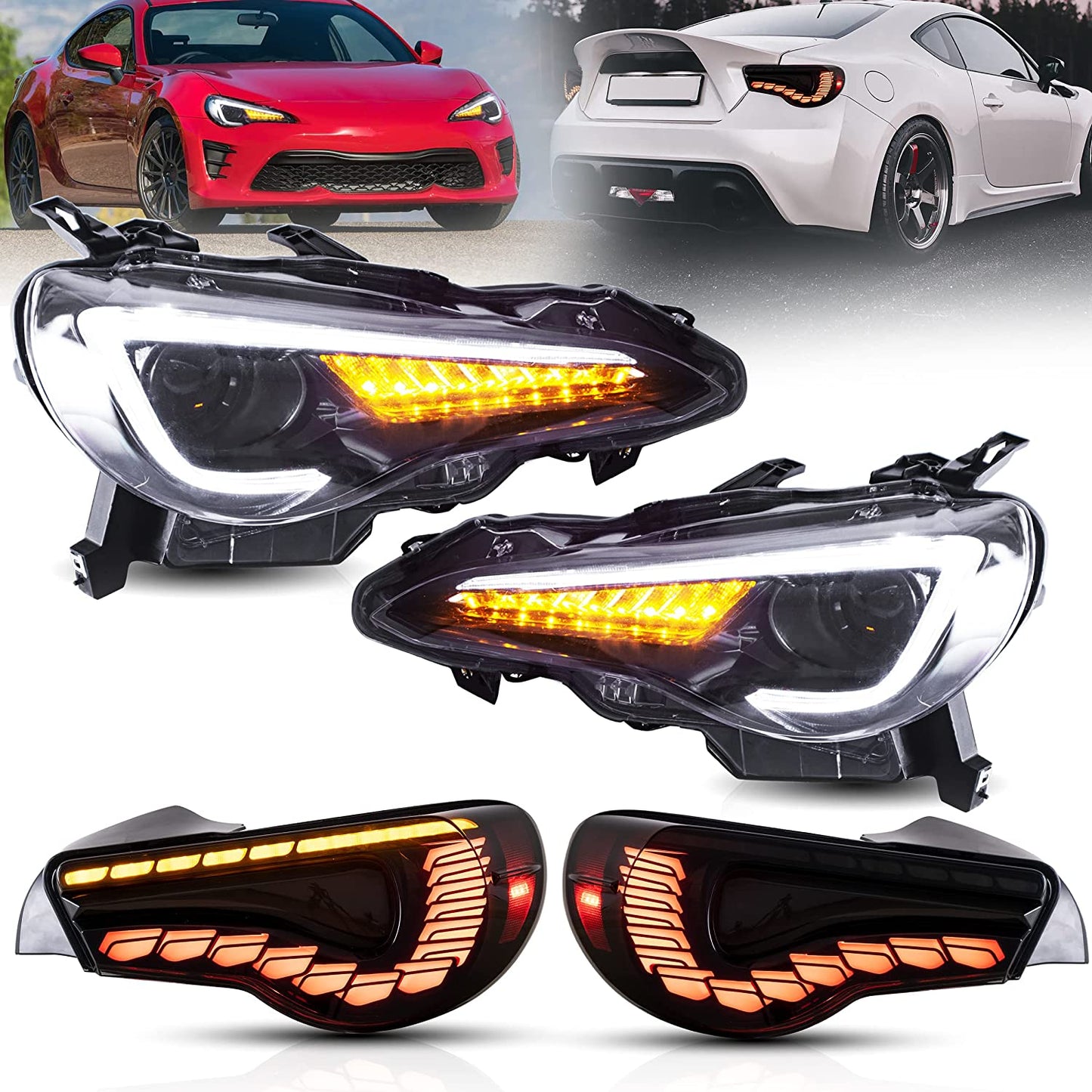 VLAND 12-20 Toyota 86 / 13-20 BRZ / 2013-2016 FR-S Headlights and LED Taillights Fit