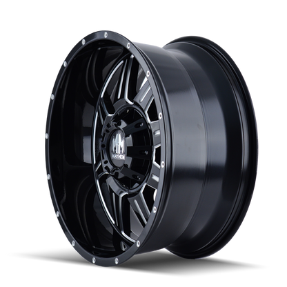 Mayhem 8100 Monstir 18x9 / 5x114.3 BP / 0mm Offset / 87mm Hub Black w/ Milled Spokes Wheel