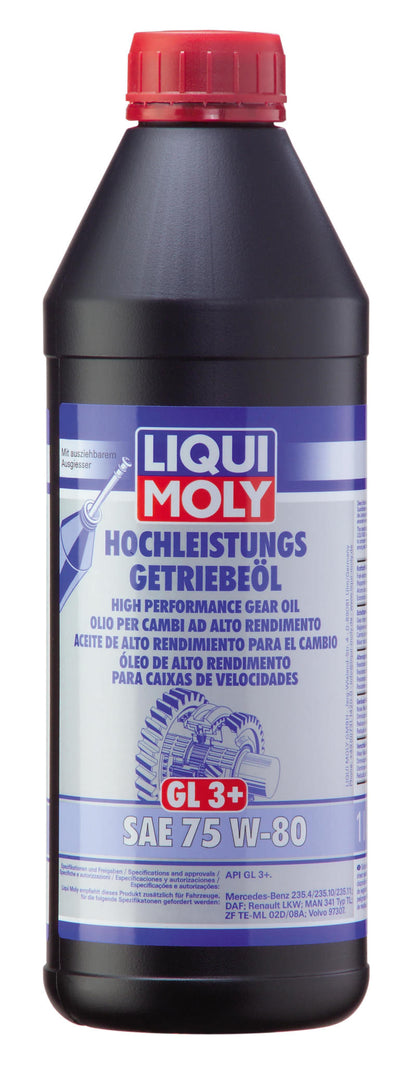 LIQUI MOLY High Performance Gear Oil GL3+ SAE 75W-80, 1 Liter - Part Number 22080