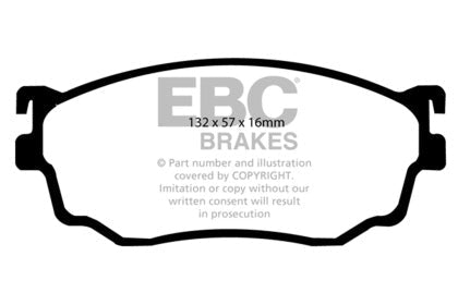 EBC [03-04 Mazda Protege 2.0 Turbo Mazdaspeed] Yellowstuff Front Brake Pads - JDMuscleBrake PadsebcDP41411R