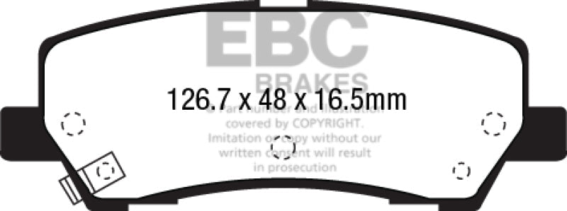 EBC Bluestuff NDX Rear Brake Pads for 2015 - 2016 Ford Mustang 5.0L | ebcDP53041NDX - JDMuscleSPK211884