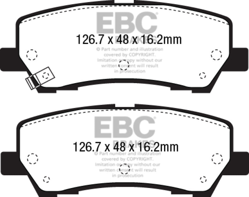EBC Bluestuff NDX Rear Brake Pads for 2015 - 2016 Ford Mustang 5.0L with Performance Package | ebcDP53043NDX - JDMuscleSPK211886