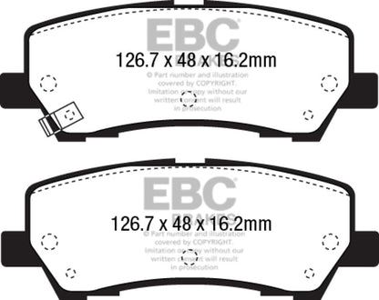 EBC Bluestuff NDX Rear Brake Pads for 2015 - 2016 Ford Mustang 5.0L with Performance Package | ebcDP53043NDX - JDMuscleSPK211886