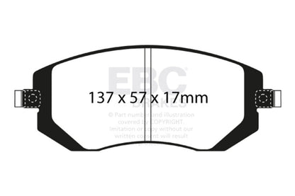 EBC Racing [07 Impreza, 10 Legacy, 10 Outback] RP-X Front Brake Pads - Track Compound - JDMuscleBrake PadsebcDP81661RPX
