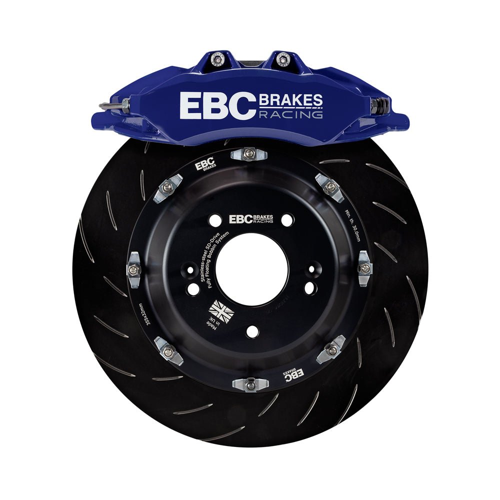 EBC Racing 2023+ Nissan 400Z Blue Apollo - 6 Calipers 380mm Rotors Front Big Brake Kit | BBK044BLU - 2 - JDMuscleBig Brake KitsBBK044BLU-2