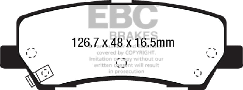 EBC Redstuff Ceramic Low Dust Rear Brake Pads for 2015 - 2016 Ford Mustang 2.3 Turbo | ebcDP33041C - JDMuscleSPK37292