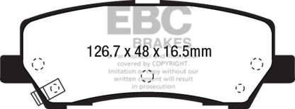 EBC Redstuff Ceramic Low Dust Rear Brake Pads for 2015 - 2016 Ford Mustang 2.3 Turbo | ebcDP33041C - JDMuscleSPK37292