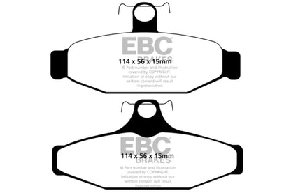 EBC Ultimax2 Rear Brake Pads for Chevrolet Corvette C4 (1984 - 1987) – OEM Replacement, Low Dust, High Friction | ebcUD295 - JDMuscleSPK37693