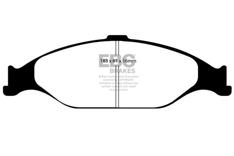 EBC Yellowstuff Front Brake Pads for 2001 - 2004 Ford Mustang – High - Performance Street and Track Use | ebcDP41242R - JDMuscleSPK39812