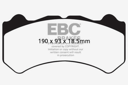 EBC Yellowstuff Front Brake Pads for 2011 - 2014 Nissan GT - R R35 — High - Performance Street and Track Use | ebcDP41983R - JDMuscleSPK35480