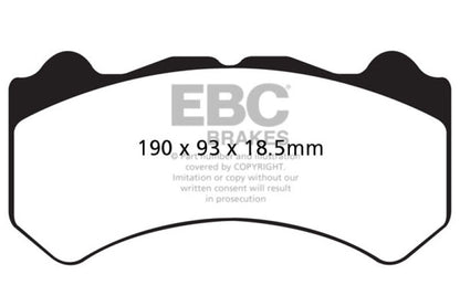 EBC Yellowstuff Front Brake Pads for 2011 - 2014 Nissan GT - R R35 — High - Performance Street and Track Use | ebcDP41983R - JDMuscleSPK35480