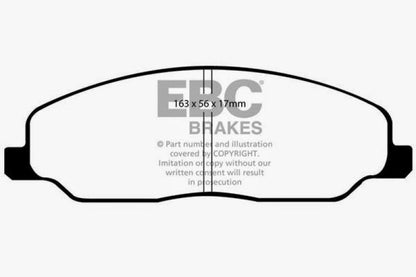 EBC Yellowstuff Front Brake Pads for Ford Mustang 2005 - 2010 – High - Performance Street and Track Use | ebcDP41740R - JDMuscleSPK34438