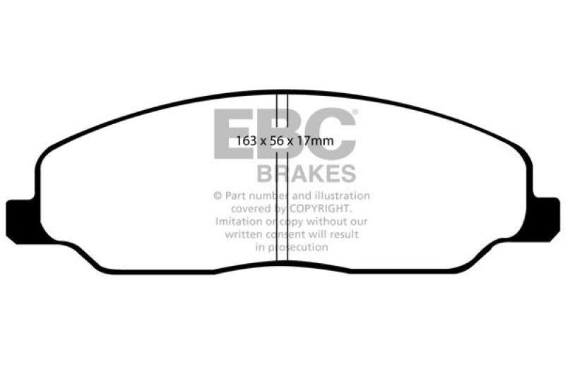 EBC Yellowstuff Front Brake Pads for Ford Mustang 2005 - 2010 – High - Performance Street and Track Use | ebcDP41740R - JDMuscleSPK34438