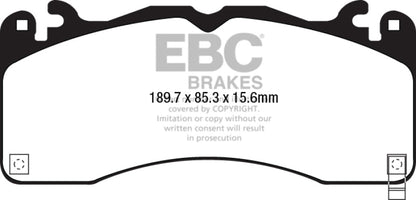 EBC Yellowstuff Front Brake Pads for Ford Mustang 2015 - 2016 – High - Performance Street and Track Use | ebcDP43040R - JDMuscleSPK37296