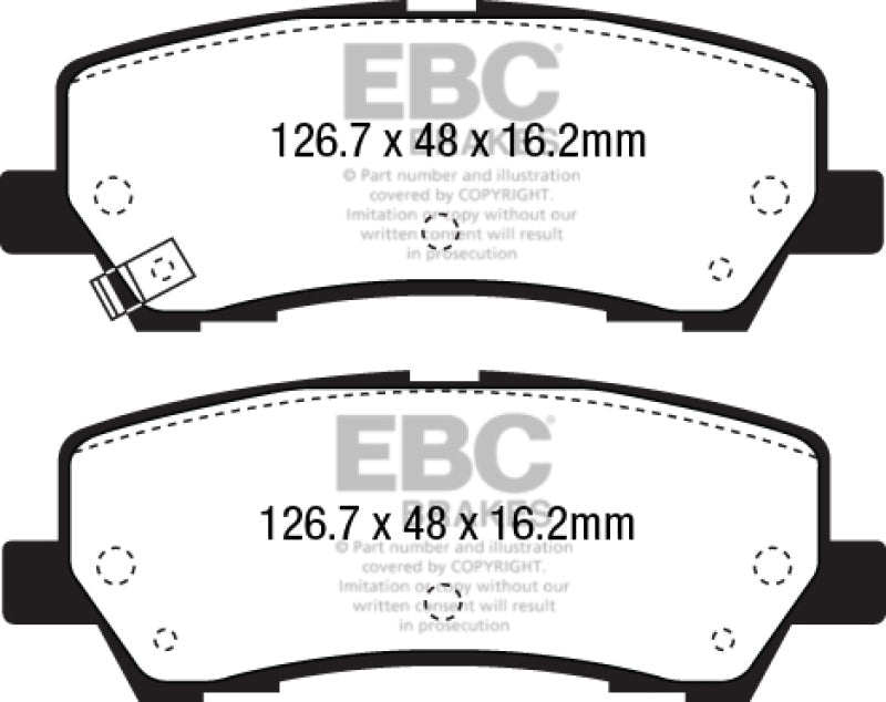 EBC Yellowstuff Rear Brake Pads for 2015 - 2016 Ford Mustang - High - Performance Street and Track Use | ebcDP43043R - JDMuscleSPK37290