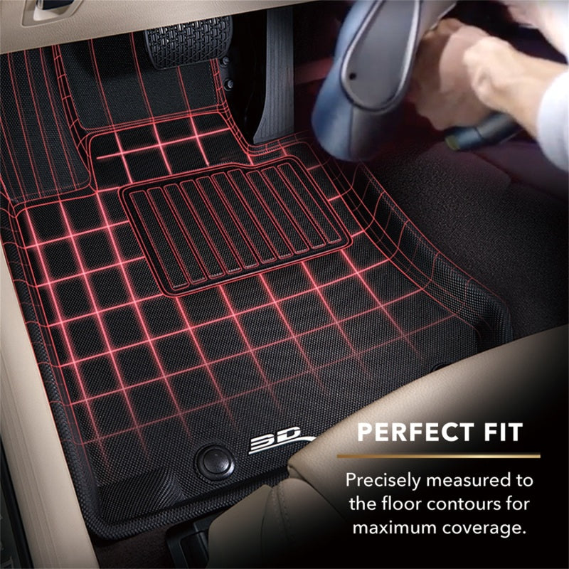 3D MAXpider [16-20 Civic] KAGU 1st Row Floor Mats - Black, Part Number aceL1HD07411509