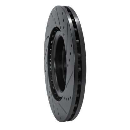 DFC [18-25 WRX] Front Left Drilled and Slotted Brake Rotor - Black, Part Number DF633-13041L