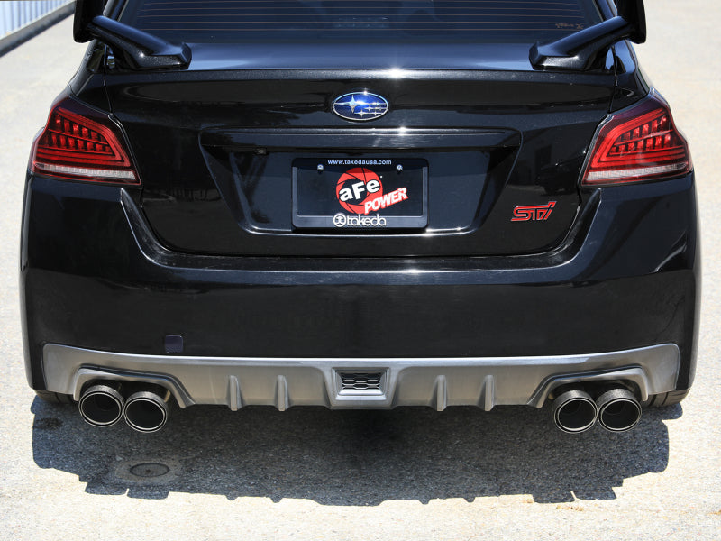 aFe Takeda Cat-Back Exhaust [15-21 WRX/STI] - Brushed Stainless Steel with Black Carbon Fiber Tips, 49-36810-C
