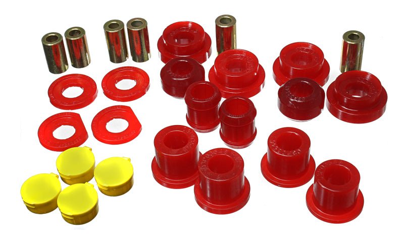 Energy Suspension [06-11 Civic] Rear Lower Trailing Arm and Lower Knuckle Bushing Set - Red Polyurethane - JDMuscleBushing Kitseng16.3123R