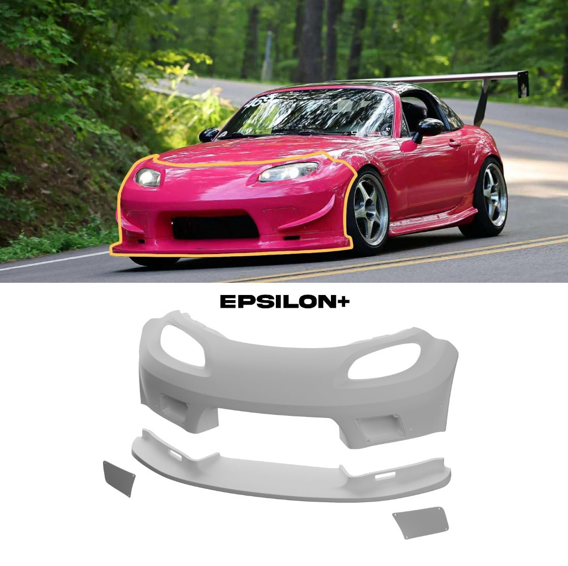 Epsilon+ [05-15 Mazda MX-5 Miata NC] Front Bumper - JDMuscleBumperssku-44140713934892Bumper / Lip