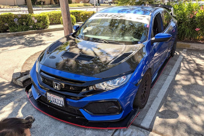 Epsilon+ [17-21 Civic Hatchback Sport FK7] Front Splitter - JDMuscleSplittersku-15021900300323