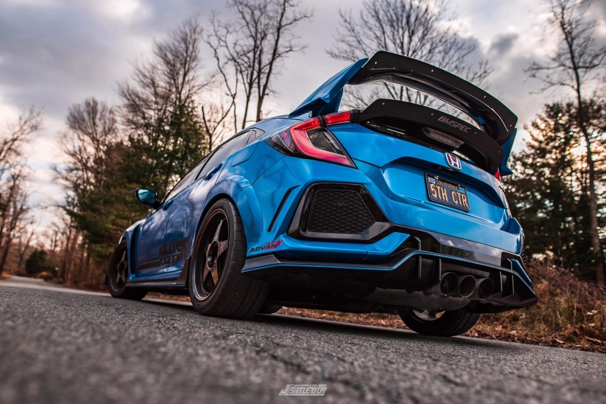 Epsilon+ [17-21 Civic Type R FK8] Double Spoiler Extension - JDMuscleSpoilers and Wingssku-40294107054124ACMClear Anodized