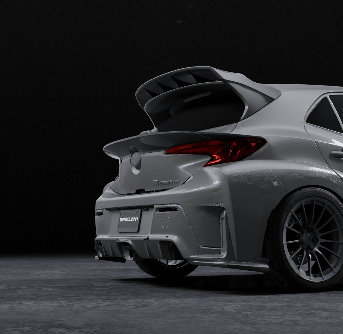 Epsilon+ [19-26 COROLLA HATCHBACK E210] Mid Wing - JDMuscleMid Wingsku-44130222768172Fiberglass